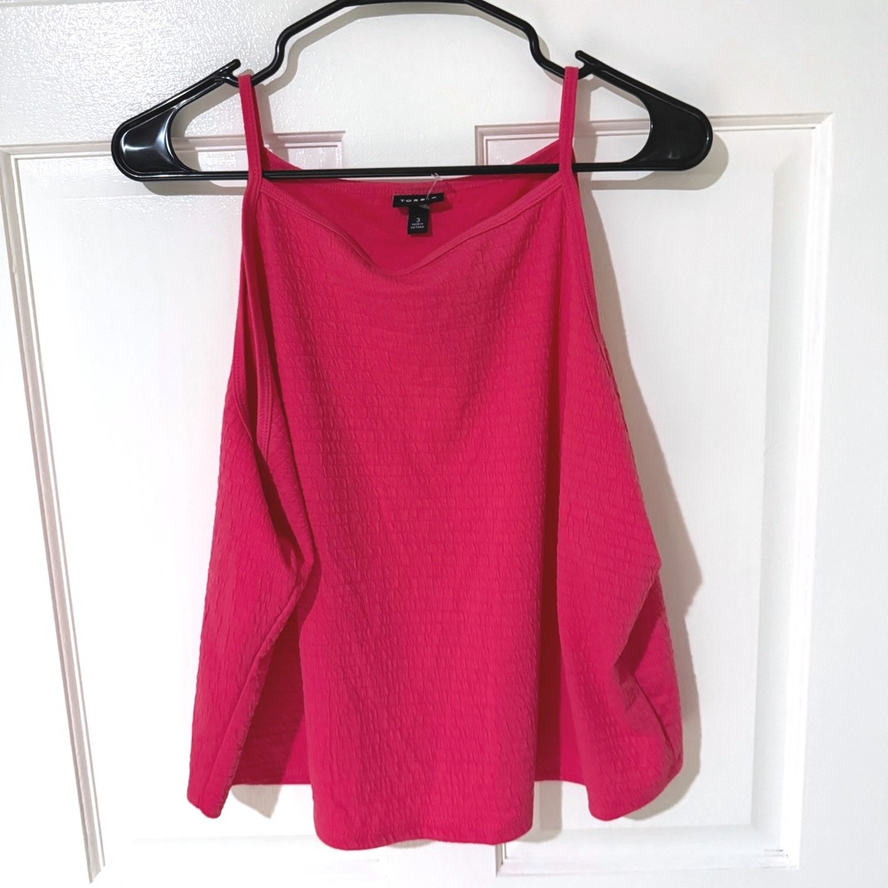 Torrid Pink Smocked Textured Tank Top High Neck Spaghetti Strap Cami Plus Size 3